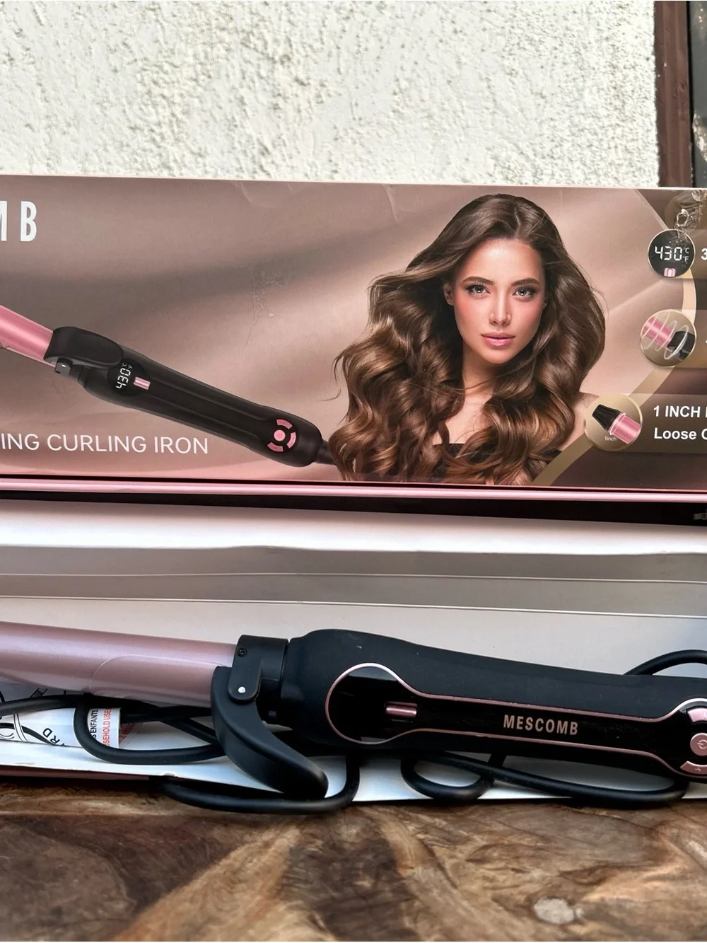 Mescomb 1-inch rotating curling iron